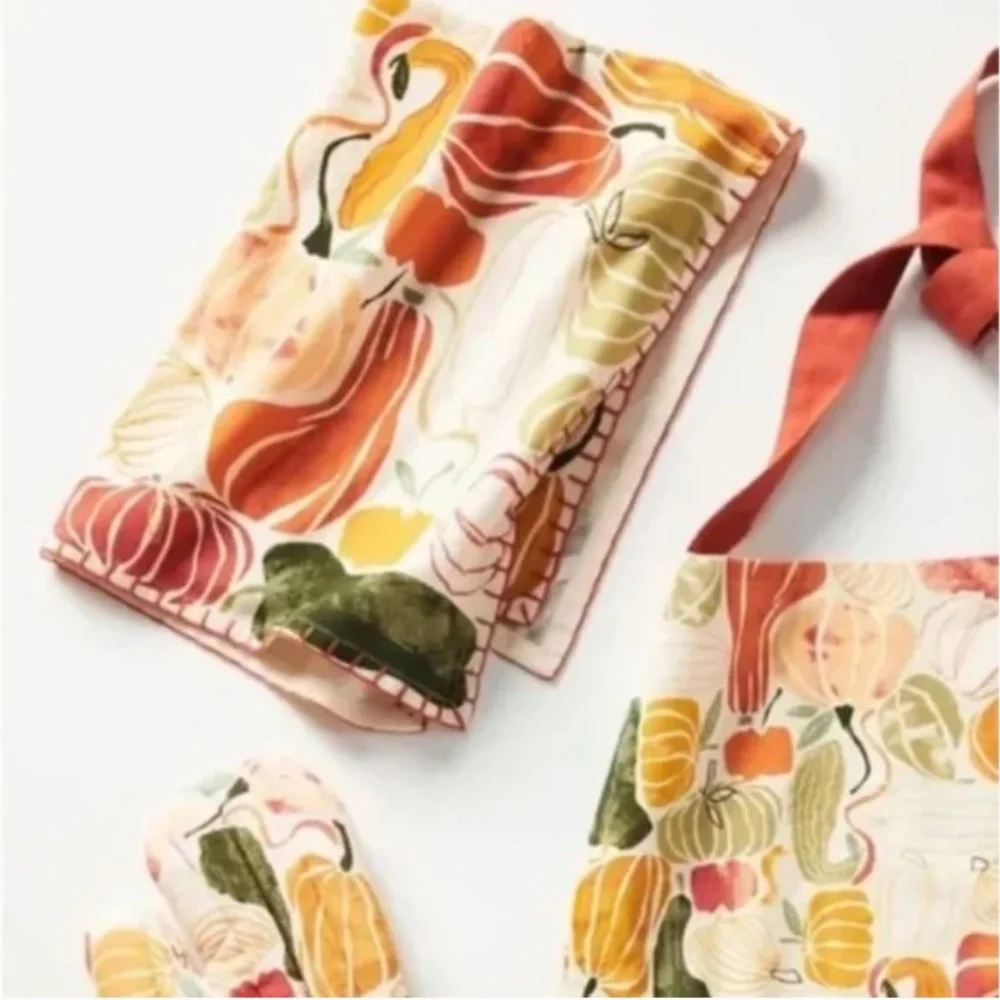 Pumpkin Harvest Fruit Boho Peasant Art Deco Hipster Hippie Farm Dish Towel